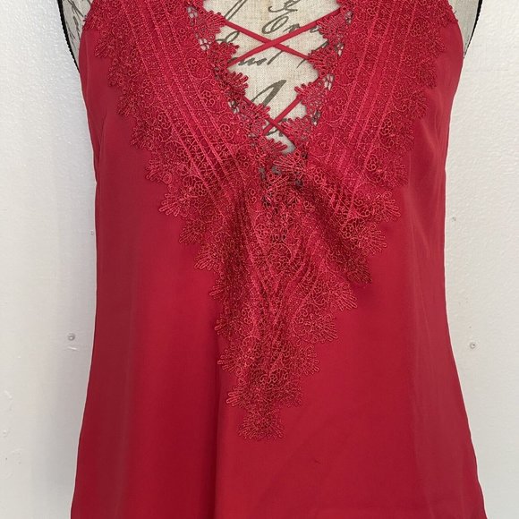 WAYF Posie Strappy Camisole In Red Lipstick - Size S - Picture 7 of 16